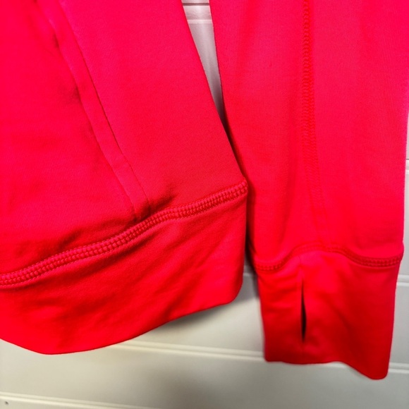 PINK Victoria's Secret Neon Pink Pullover Sweatshirt Sweater Thumbholes Top Sz S - Picture 8 of 13